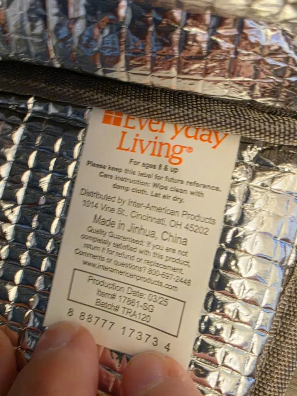 Insulated Lunch bag, everyday living insulated lunch bag NWT 9x6x6